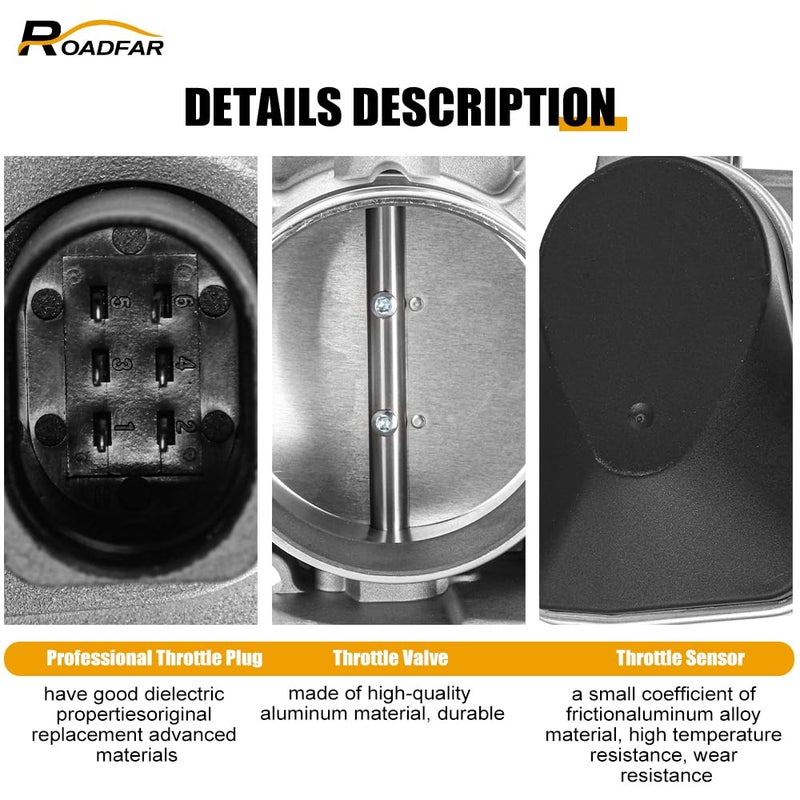 ROADFAR Electric Throttle Body S20177 677007 5161805AA 53032120AB 53032120AC for 2004 for Dodge Durango | 2003-2004 for Dodge Ram 1500 | 2003-2004 for Dodge Ram 2500 | 2003-2004 for Dodge Ram 3500 - Image 2